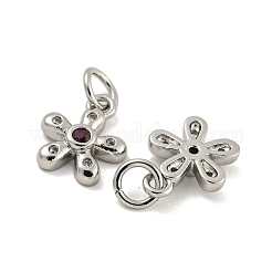 Brass Micro Pave Cubic Zirconia Pendants&nbsp;KK-G490-28B-P