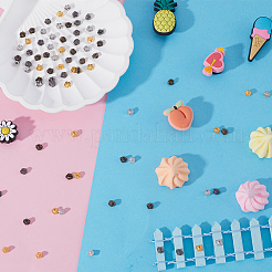 100Pcs 4 Colors Flower Mini Alloy Buttons&nbsp;BUTT-GF0003-83
