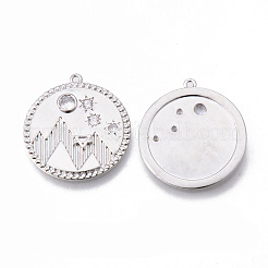 Brass Micro Pave Clear Cubic Zirconia Pendants&nbsp;KK-N232-174P-NF