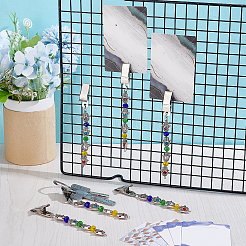 Glass Beaded Credit Card Clip Puller with Alloy Hamsa Hand&nbsp;AJEW-PH01540