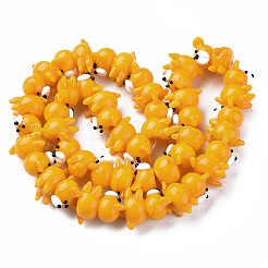 Opaque Handmade Bumpy Lampwork Beads Strands&nbsp;LAMP-T007-19-A03
