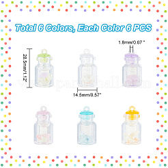 36Pcs 6 Colors Luminous Plastic Pendants&nbsp;KY-GA0001-22