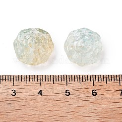 Spray Painted Transparent Glass Beads&nbsp;GLAA-D038-01C