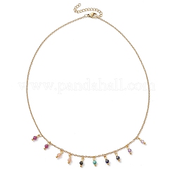 Natural Amethyst & Sunstone & Ruby & African Turquoise(Jasper) Faceted Round Bib Necklaces&nbsp;NJEW-JN05082
