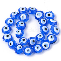 Handmade Evil Eye Lampwork Beads Strands&nbsp;LAMP-R143-04B