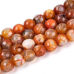Dyed & Heated Natural Fire Crackle Agate Beads Strands&nbsp;G-N359-01A-06