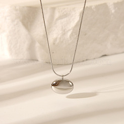 Fashion Oval 304 Stainless Steel Stud Earrings & Pendant Necklaces Sets for Women&nbsp;TU0111-1
