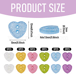 30Pcs 6 Colors Resin Buttons&nbsp;BUTT-TA0001-57