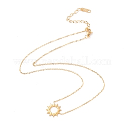 Ion Plating(IP) 304 Stainless Steel Sun Pendant Necklace for Women&nbsp;NJEW-F292-05G