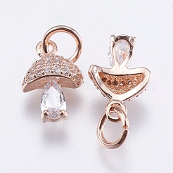 Brass Micro Pave Cubic Zirconia Charms&nbsp;RB-I077-25RG-RS