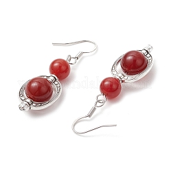 3Pair Natural Black Onyx & Natural Carnelian & Natural White Jade Dangle Earrings&nbsp;EJEW-JE06384