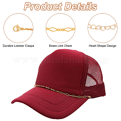 4Pcs 4 Styles Brass Link Baseball Cap Chain&nbsp;AJEW-GO00043