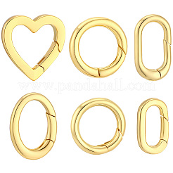 6Pcs 6 Styles Brass Spring Gate Rings&nbsp;KK-BBC0028-45
