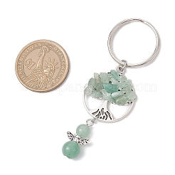 5Pcs Tibetan Style Alloy Mixed Stone Tree of Life Kaychians&nbsp;KEYC-JKC01311
