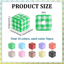 100Pcs 10 Colors Printed Opaque Acrylic Beads&nbsp;SACR-PH0002-40