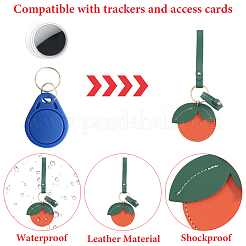 1Pc PU Imitation Leather Alloy Tangerine Keychains&nbsp;KEYC-SP0001-47