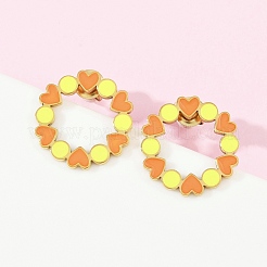 304 Stainless Steel Enamel Stud Earrings&nbsp;EJEW-K268-18G