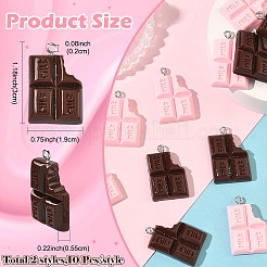 20Pcs 2 Colors Spray Painted Opaque Resin Pendants&nbsp;RESI-YW0006-35