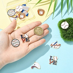 14Pcs 7 Styles Sport Alloy Enamel Pendants&nbsp;ENAM-YW0009-42