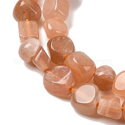 Natural Peach Moonstone Beads Strands&nbsp;G-P601-A19-02