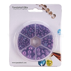 Medium Orchid Imitation Pearl Beads Assorted Mixed Sizes 4-12mm Flat Back Pearl Cabochons&nbsp;SACR-PH0001-47