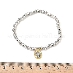 Brass Oval with Jesus Charms Bracelets&nbsp;BJEW-B148-03A