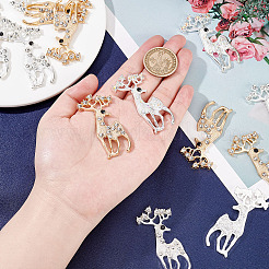 18Pcs 3 Colors Alloy Rhinestone Filigree Joiners&nbsp;PALLOY-AR0001-30