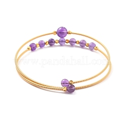 Golden Brass Double Loop Wrap Bangle&nbsp;BJEW-A122-05