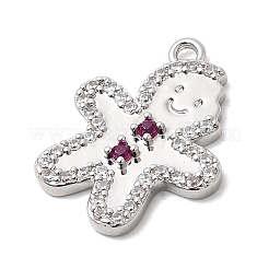 Christmas Brass Micro Pave Cubic Zirconia Pendants&nbsp;KK-L258-04P-D01