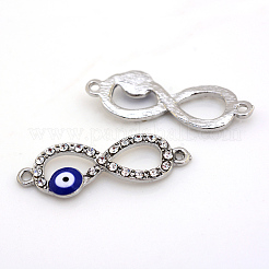 Alloy Rhinestone Evil Eye Links connectors&nbsp;LS-ALRI-S161-09P