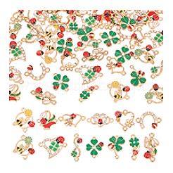 52Pcs 13 Styles Alloy Enamel Connector Charms&nbsp;FIND-PH0021-34