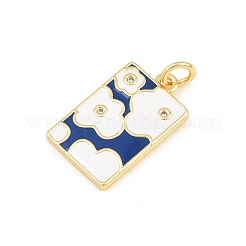Brass Micro Pave Clear Cubic Zirconia Pendants&nbsp;KK-CBADB87-11G