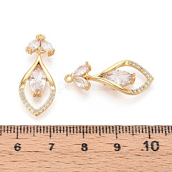 Brass Micro Pave Cubic Zirconia Pendants&nbsp;KK-N263-52G