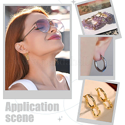 12 Pairs 2 Colors Brass Hoop Earrings&nbsp;EJEW-PH0001-41