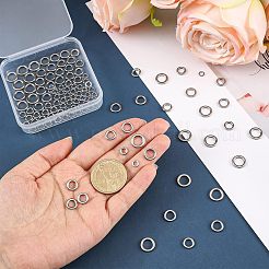 60Pcs 6 Style 201 Stainless Steel Fishing Rod Guide Round Rings&nbsp;FIND-FH0004-93