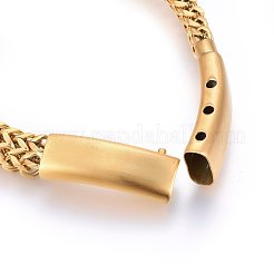 304 Stainless Steel Mesh Bracelets&nbsp;BJEW-L631-28G
