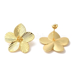 Rack Plating Brass Stud Earrings&nbsp;EJEW-B062-18G