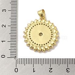 Rack Plating Brass Micro Pave Cubic Zirconia Pendants&nbsp;KK-P272-07G