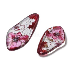 4Pcs Transparent Epoxy Resin Butterfly Wings Pendants&nbsp;RESI-C057-07B