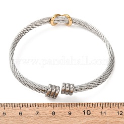 Duo Tone 304 Stainless Steel Infinity Twisted Open Cuff Bangles for Women&nbsp;SA-CBA2192-04GP