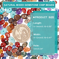 Natural Mixed Gemstone Chip Beads&nbsp;G-AR0001-10