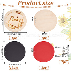 Round Wooden Cover Baby Scrapbook DIY Binder Photo Album&nbsp;DIY-WH0349-113A