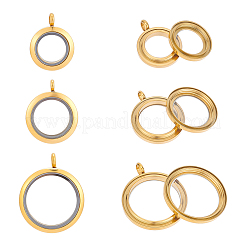 3Pcs 3 Style 304 Stainless Steel Locket Pendants&nbsp;FIND-UN0001-83G