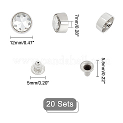 20 Sets Alloy Rhinestone Rivets&nbsp;FIND-WR0003-11