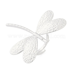 Anti-Tarnish 304 Stainless Steel Dragonfly Open Cuff Rings&nbsp;RJEW-M047-07P