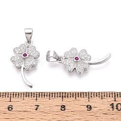 Lucky 925 Sterling Silver Micro Pave Clear Cubic Zirconia Pendants&nbsp;STER-T008-80P