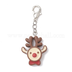 6Pcs Christmas Opaque Resin Pendant Decorations&nbsp;HJEW-JM03864