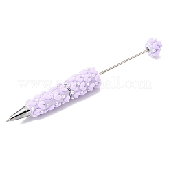 Alloy Flocking Heart & Plastic Imitation Pearl Ball-Point Pen&nbsp;OFST-D303-03P-03