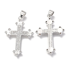 Brass Micro Pave Clear Cubic Zirconia Pendants&nbsp;ZIRC-O038-07P