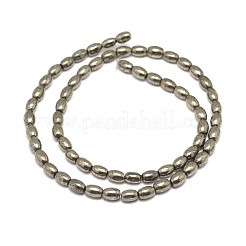 Natural Pyrite Rice Beads Strands&nbsp;G-I125-102B